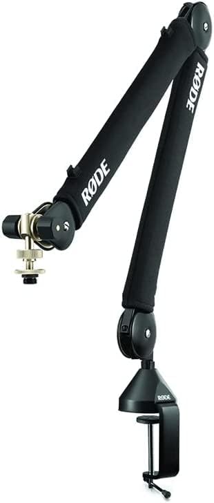 Rode PSA1+ Pro Studio Boom Arm for Podcasting with ZAYKiR Microphone Stand Extension