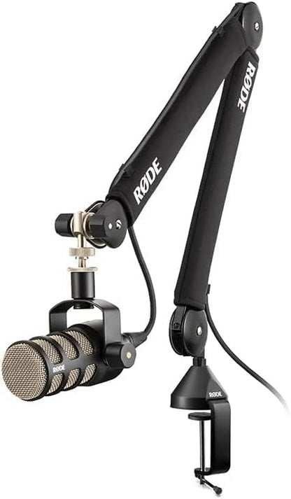 Rode PSA1+ Pro Studio Boom Arm for Podcasting with ZAYKiR Microphone Stand Extension