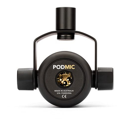 Rode PodMic USB and XLR Dynamic Broadcast Microphone with Rode Desk Stand 2 (DS2), XLR Cable, and StreamEye Polishing Cloth