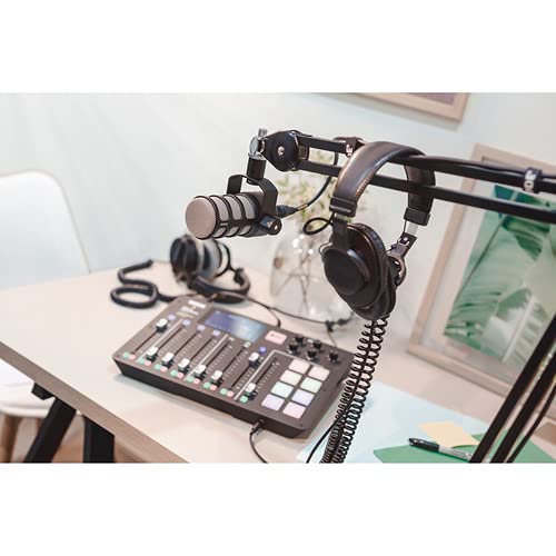 Rode PodMic USB and XLR Dynamic Broadcast Microphone with Rode Desk Stand 2 (DS2), XLR Cable, and StreamEye Polishing Cloth