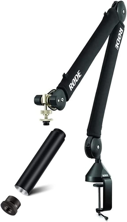 Rode PSA1+ Pro Studio Boom Arm for Podcasting with ZAYKiR Microphone Stand Extension