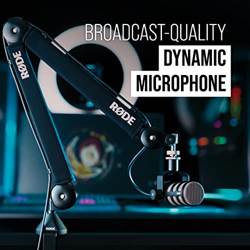 RØDE PodMic USB Versatile Dynamic Broadcast Microphone With XLR and USB Connectivity for Podcasting, Streaming, Gaming, Music-Making and Content Creation