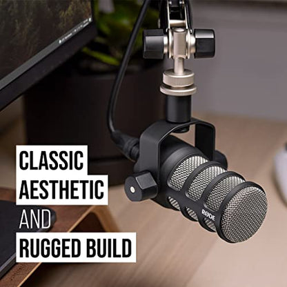 RØDE PodMic USB Versatile Dynamic Broadcast Microphone With XLR and USB Connectivity for Podcasting, Streaming, Gaming, Music-Making and Content Creation