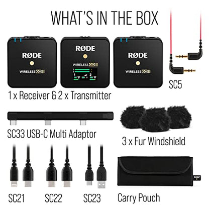 RODE Wireless PRO Compact Wireless Microphone System with Timecode, 32-bit Float On-board Recording, 2 Lavalier Microphones and Smart Charge Case for Filmmaking and Content Creation