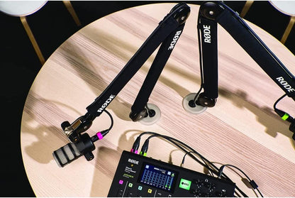 Rode PSA1+ Pro Studio Boom Arm for Podcasting with ZAYKiR Microphone Stand Extension