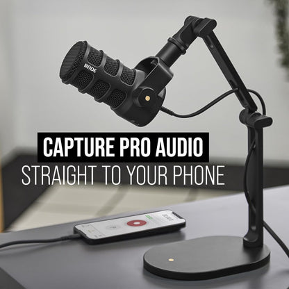 RØDE PodMic USB Versatile Dynamic Broadcast Microphone With XLR and USB Connectivity for Podcasting, Streaming, Gaming, Music-Making and Content Creation