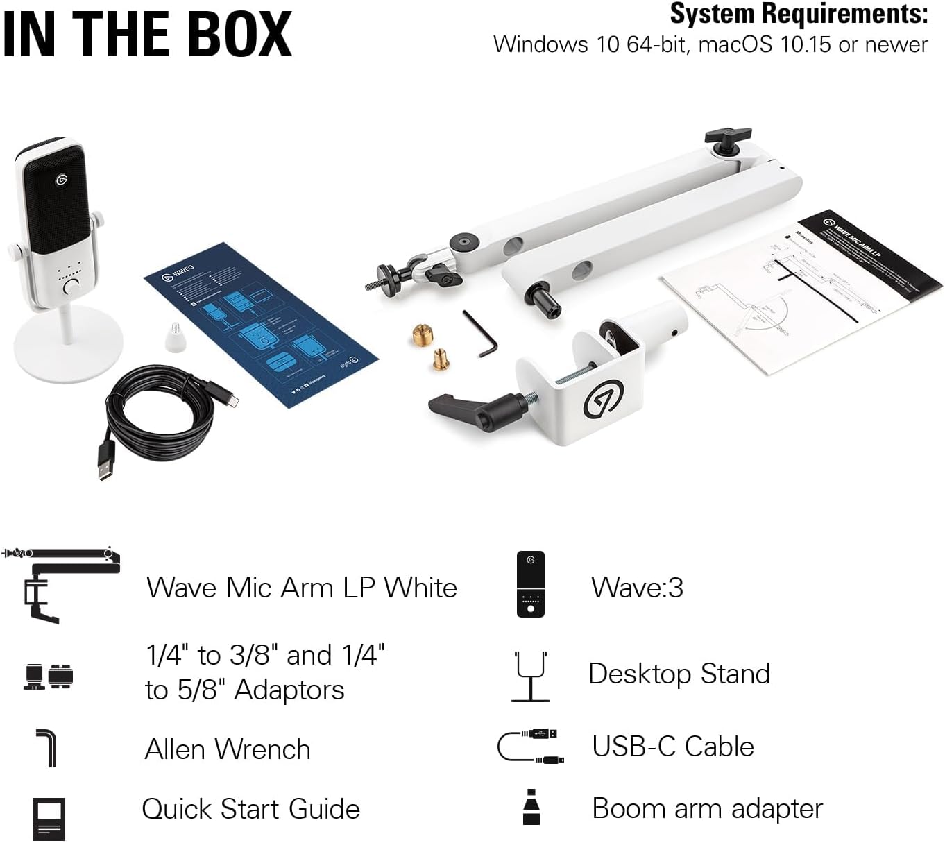 Elgato Wave Mic Arm LP - Premium Low Profile Microphone with Cable Management Channels, Desk Clamp, Versatile Mounting and Fully Adjustable, perfect for Podcast, Streaming, Gaming, Home Office