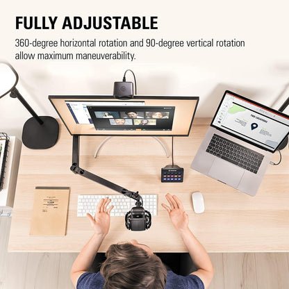 Elgato Wave Mic Arm LP - Premium Low Profile Microphone with Cable Management Channels, Desk Clamp, Versatile Mounting and Fully Adjustable, perfect for Podcast, Streaming, Gaming, Home Office