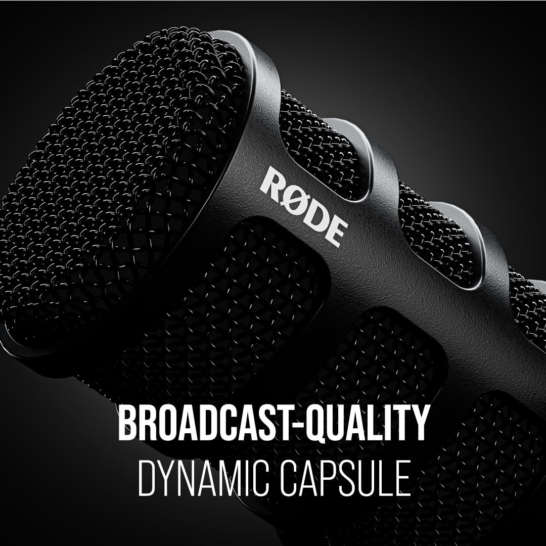 RØDE PodMic USB Versatile Dynamic Broadcast Microphone With XLR and USB Connectivity for Podcasting, Streaming, Gaming, Music-Making and Content Creation