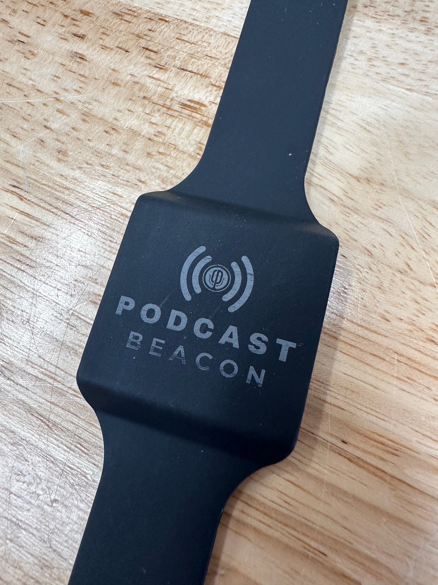 Podcast Beacon: Black Wristband Customized with Your Artwork