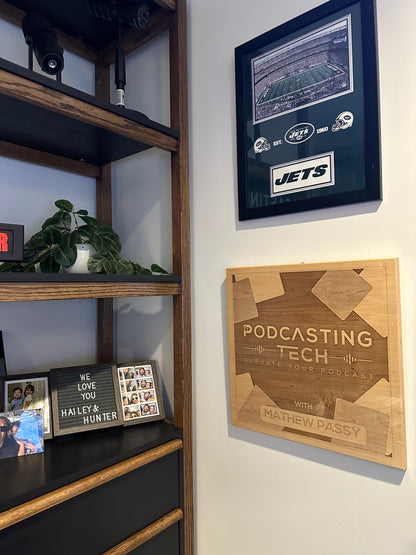 Custom 12x12 Laser-Engraved Wood Art – Perfect for Podcasters!