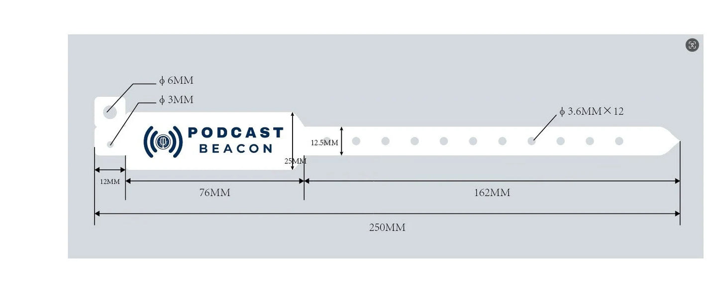 Podcast Beacon - Vinyl NFC-Enabled Bracelet for Marketing Your Podcast (5-Pack)